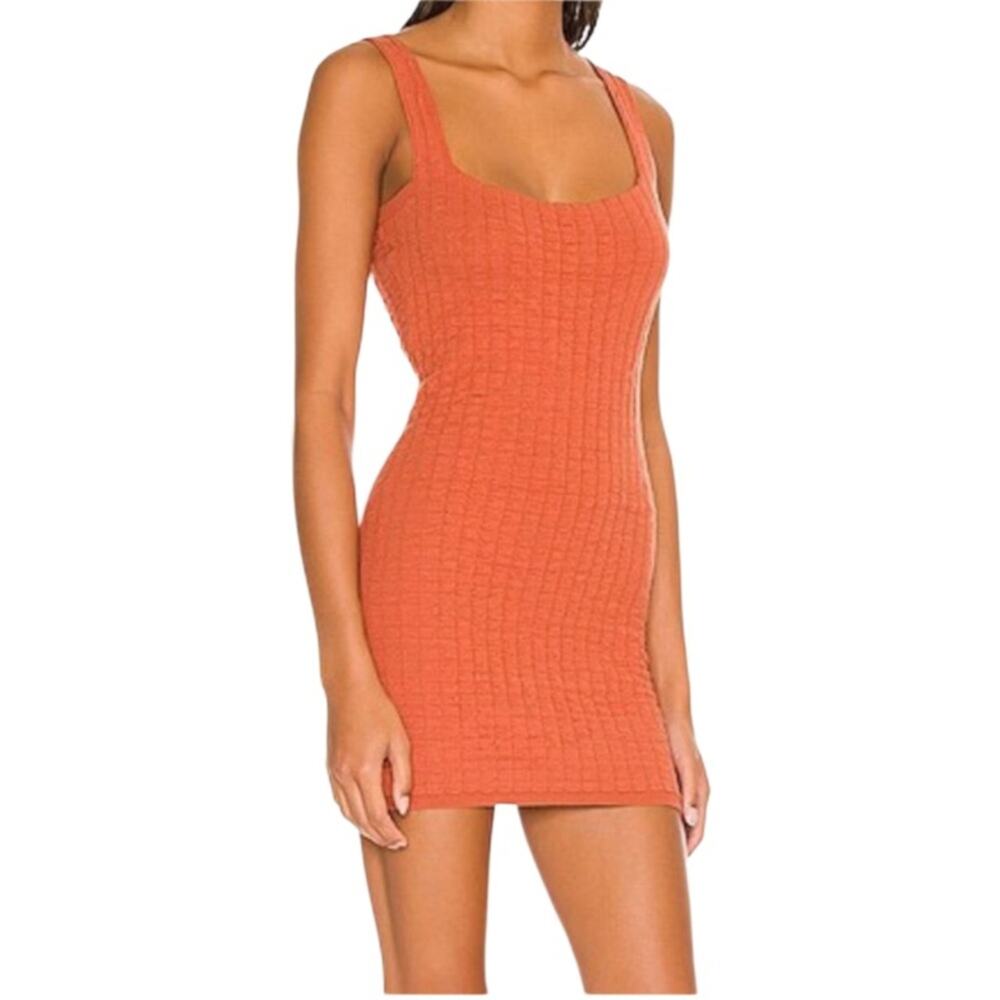 Free People burnt orange beach seersucker dress Size Medium